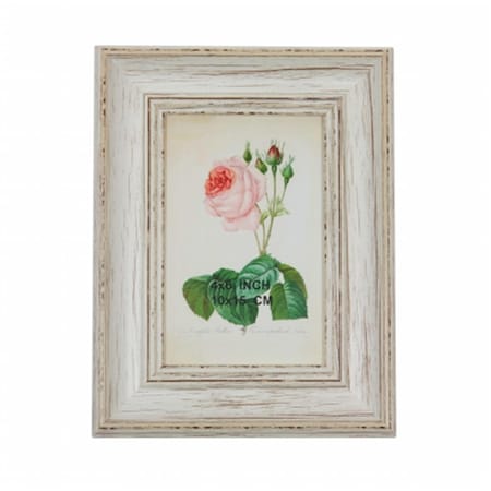 Purely Pecan 8.75 in. Vintage Inspired Distressed White Photo Picture Frame 32013917